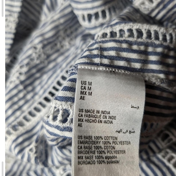 Pre-owned Women's Blue Patterned Top - Picture 5 of 7